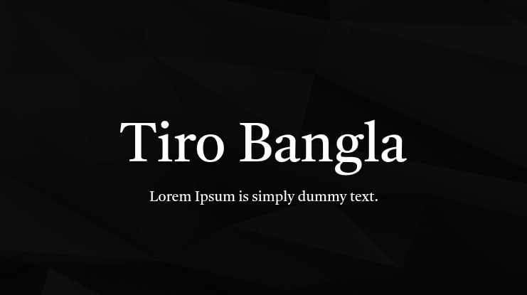 Tiro Bangla Font Family
