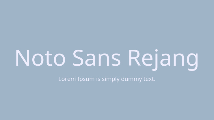 Noto Sans Rejang Font Family