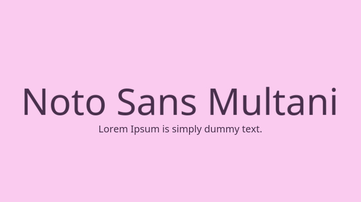 Noto Sans Multani Font