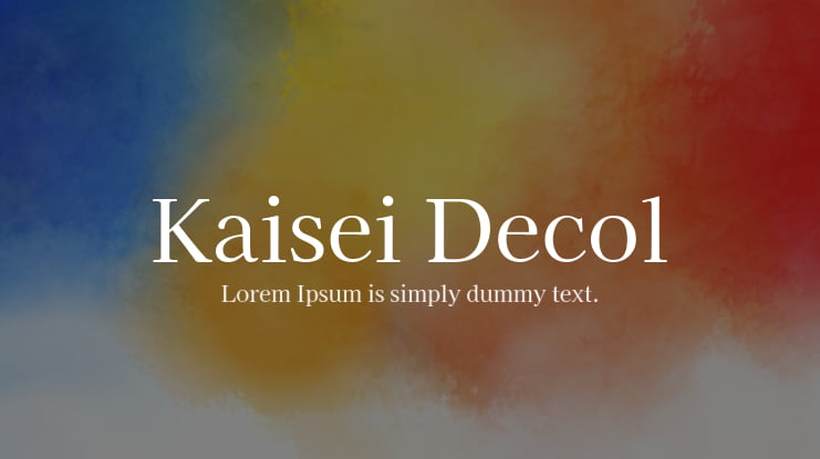 Kaisei Decol Font Family