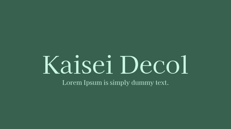 Kaisei Decol Font Family