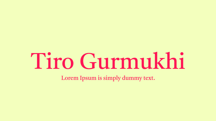 Tiro Gurmukhi Font Family