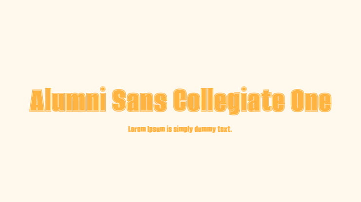 Alumni Sans Collegiate One Font Family