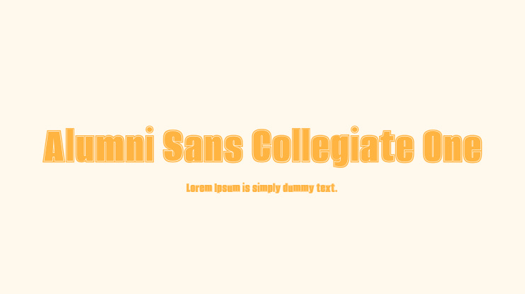Alumni Sans Collegiate One Font Family