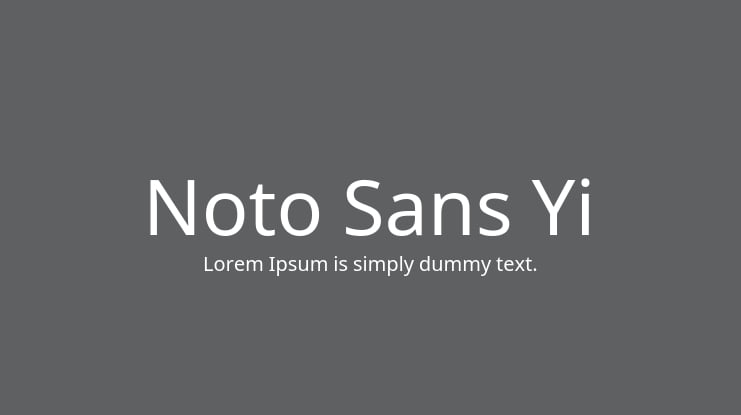 Noto Sans Yi Font