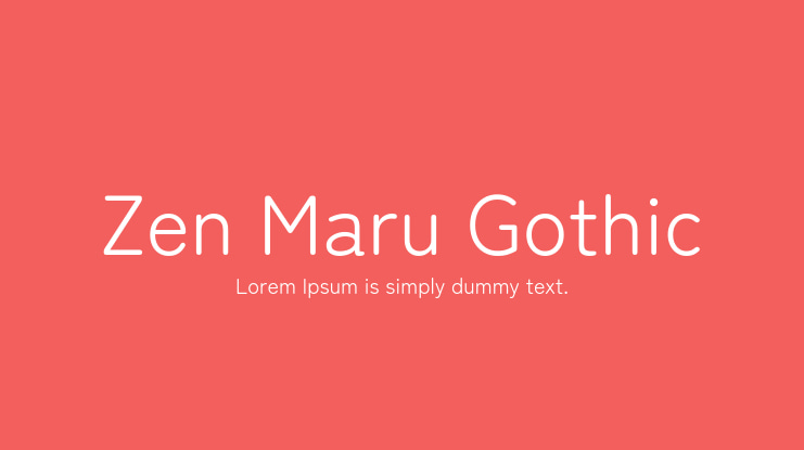 Zen Maru Gothic Font Family