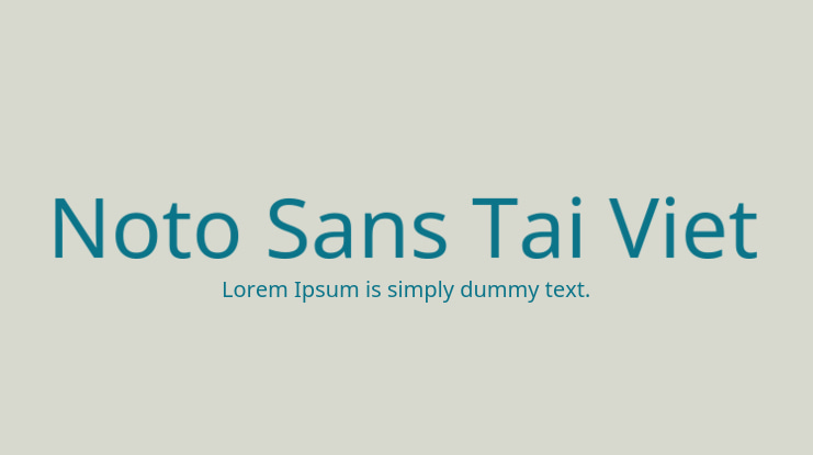Noto Sans Tai Viet Font Family