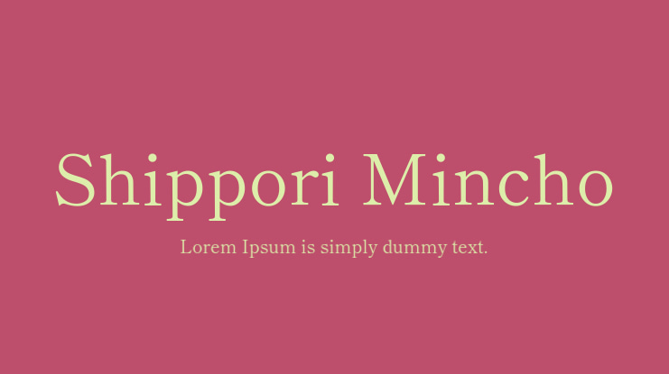 Shippori Mincho Font Family
