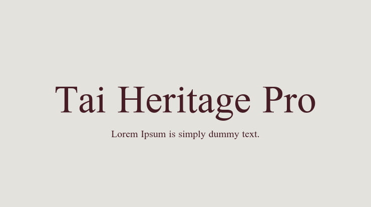 Tai Heritage Pro Font Family