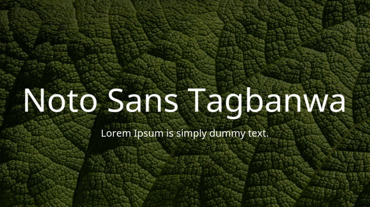 Noto Sans Tagbanwa Font