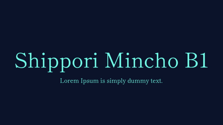 Shippori Mincho B1 Font Family