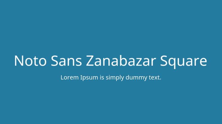 Noto Sans Zanabazar Square Font Family