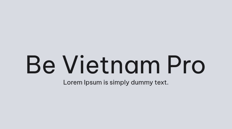 Be Vietnam Pro Font Family