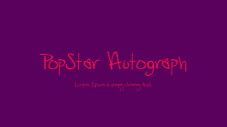 PopStar Autograph Font Family