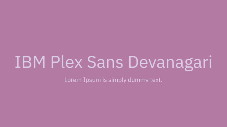 IBM Plex Sans Devanagari Font Family