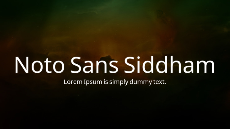 Noto Sans Siddham Font Family