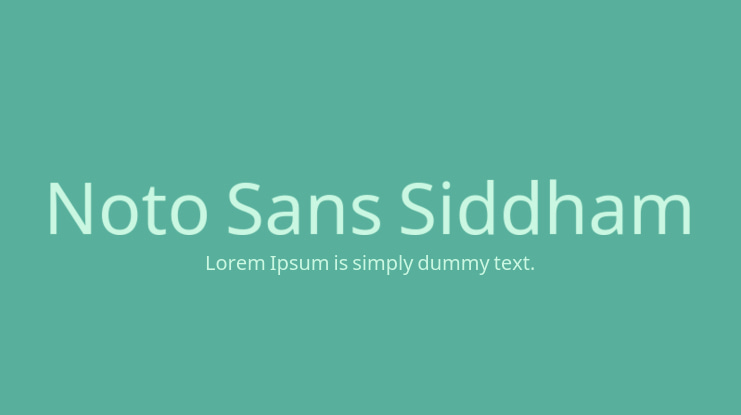 Noto Sans Siddham Font Family
