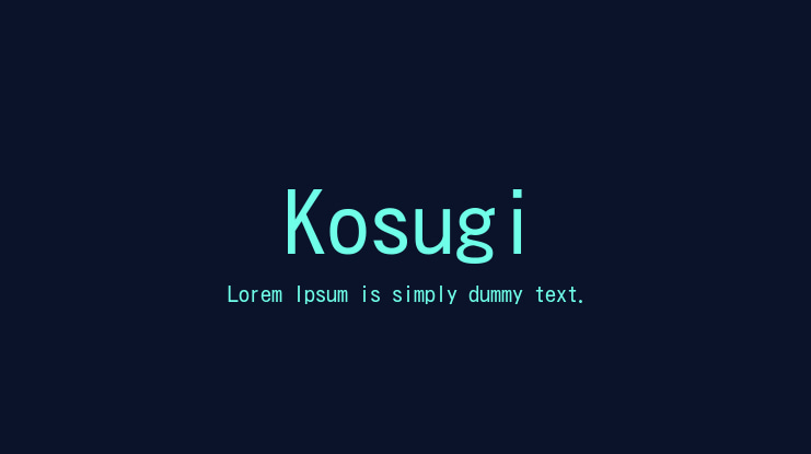 Kosugi Font