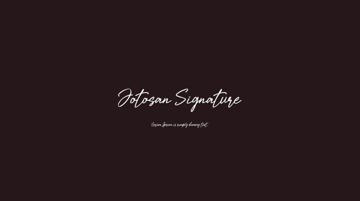 Jotosan Signature Font