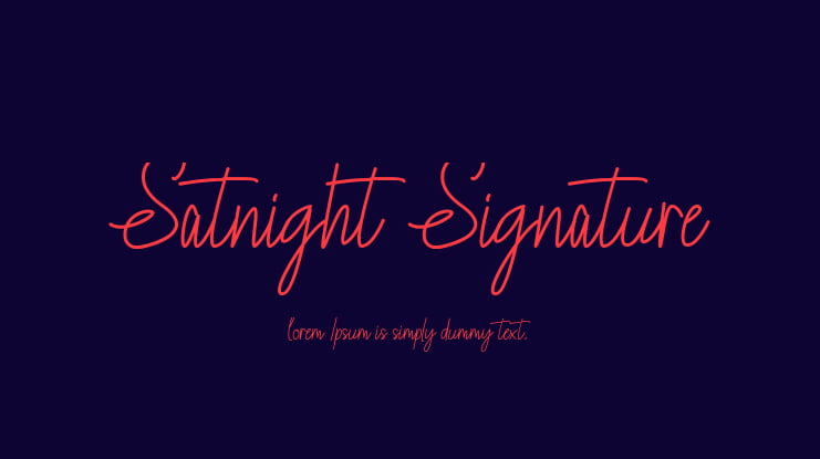 Satnight Signature Font