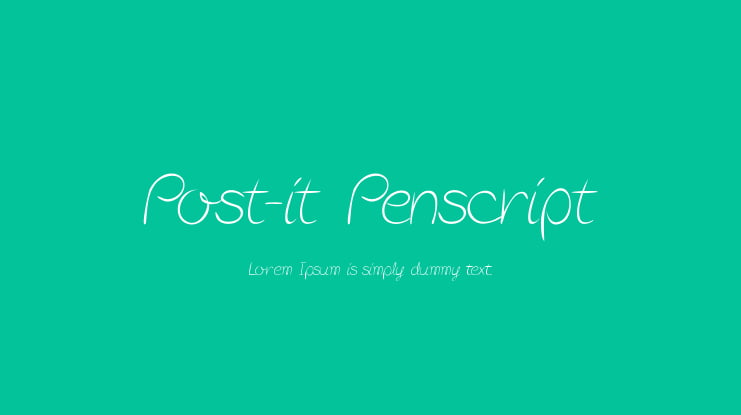 Post-it Penscript Font
