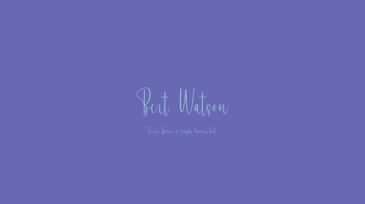 Bert Watson Font