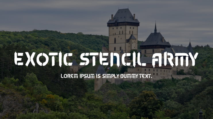 exotic stencil army Font