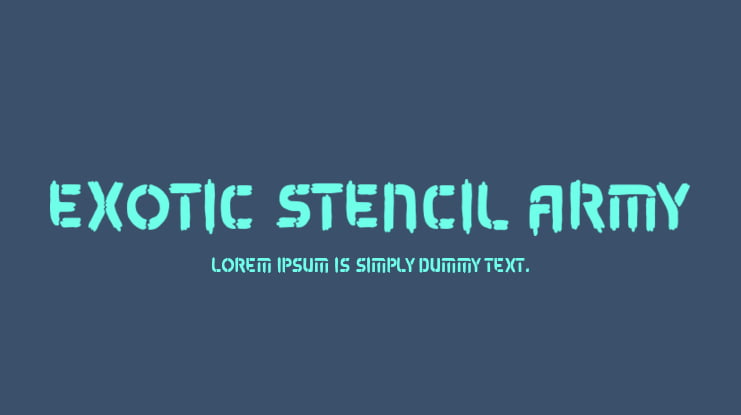 exotic stencil army Font