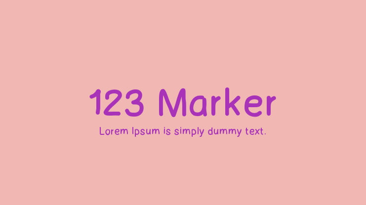 123 Marker Font