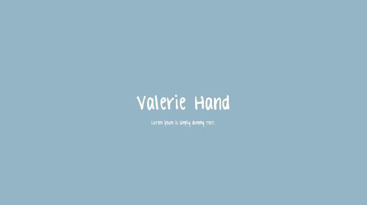 Valerie Hand Font