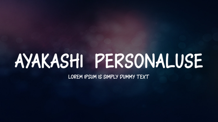 Ayakashi-PersonalUse Font