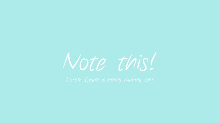 Note this! Font