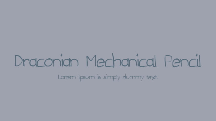 Draconian Mechanical Pencil Font