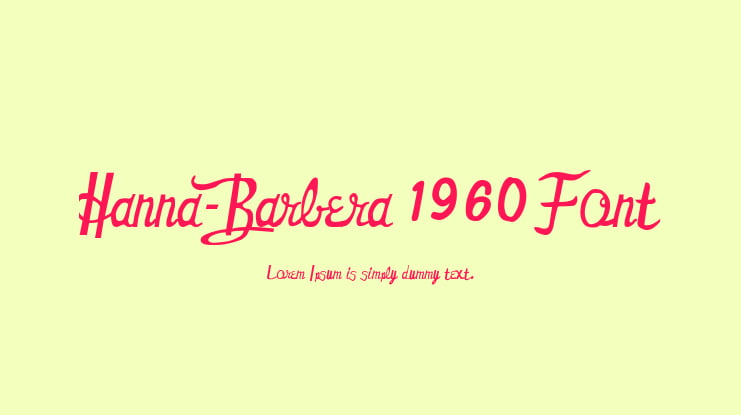 Hanna-Barbera 1960 Font