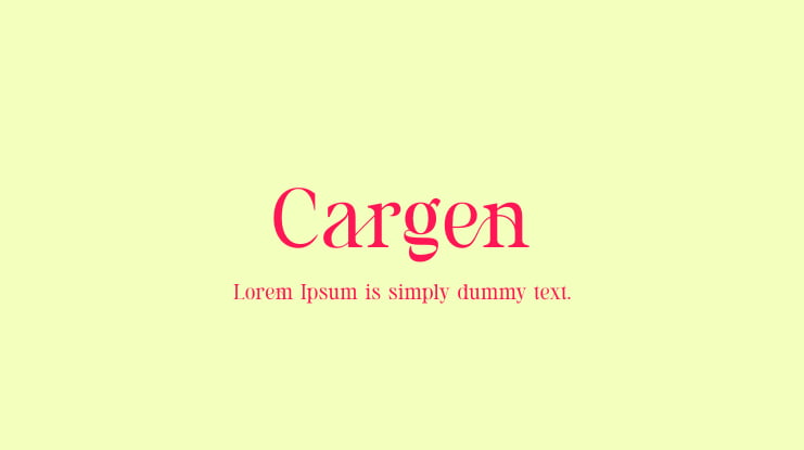 Cargen Font