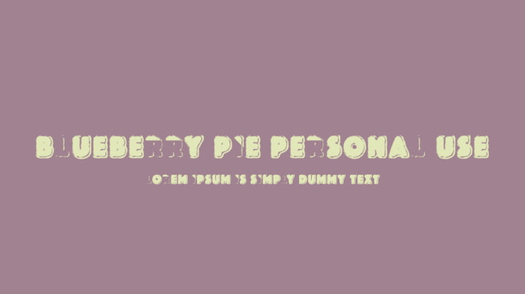 BLUEBERRY PIE PERSONAL USE Font