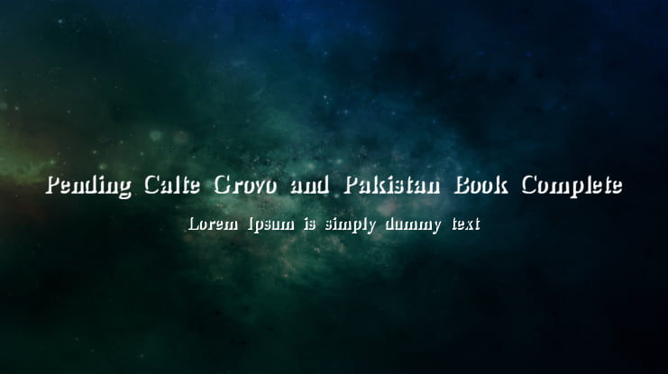 Pending Calte Grovo and Pakistan Book Complete Font