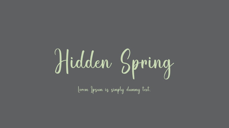 Hidden Spring Font