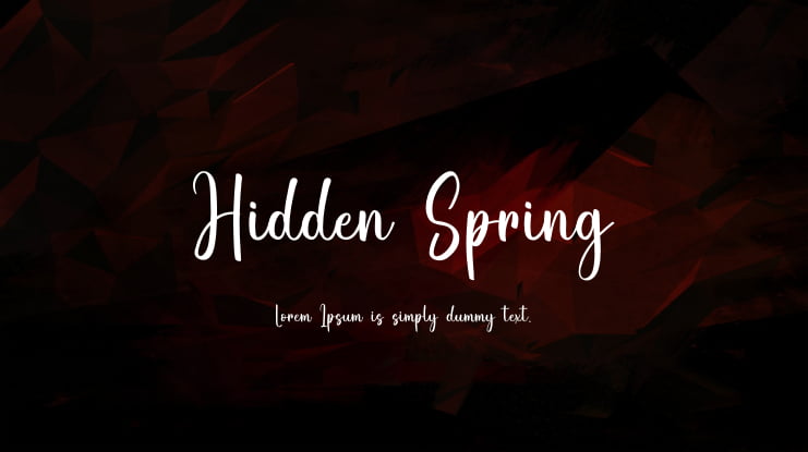 Hidden Spring Font