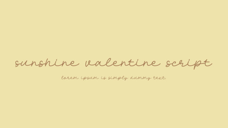 Sunshine Valentine Script Font