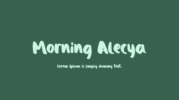 Morning Alecya Font