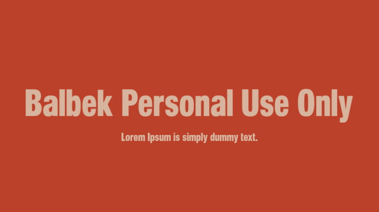 Balbek Personal Use Only Font
