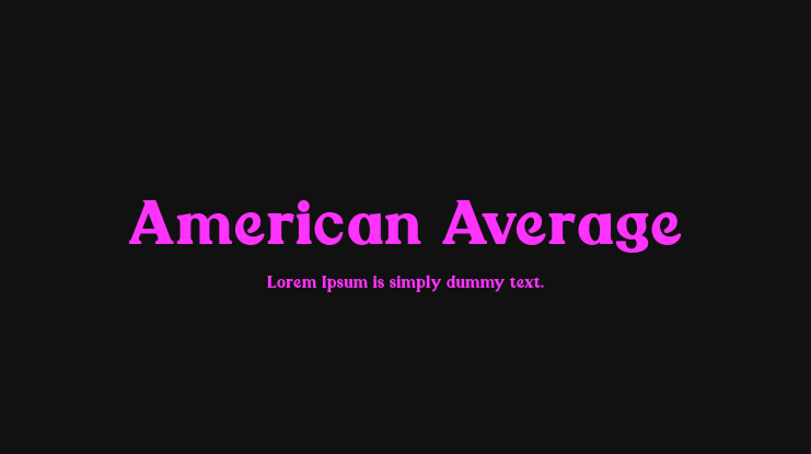 American Average Font