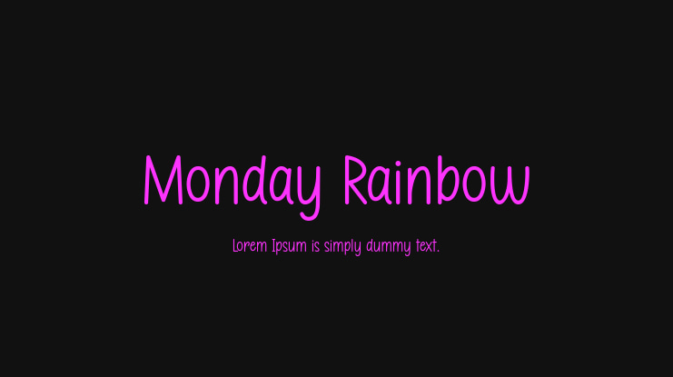 Monday Rainbow Font