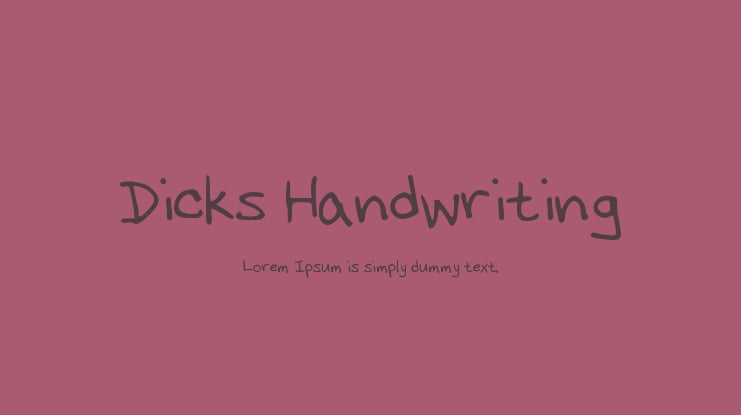 Dicks Handwriting Font