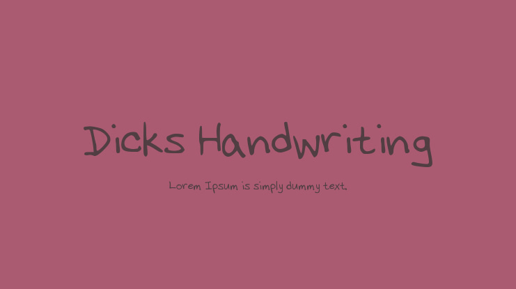 Dicks Handwriting Font