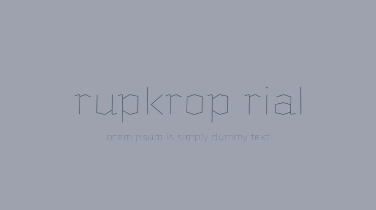 Krupkrop Trial Font