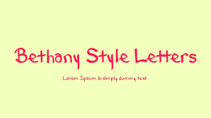 Bethany Style Letters Font