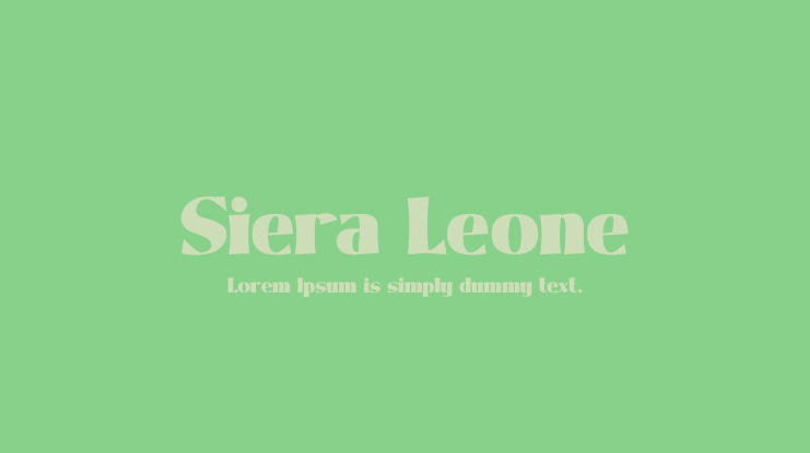 Siera Leone Font