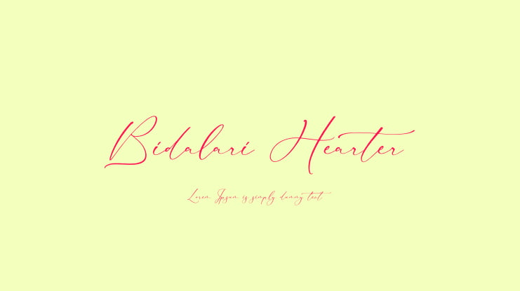 Bidalari Hearter Font